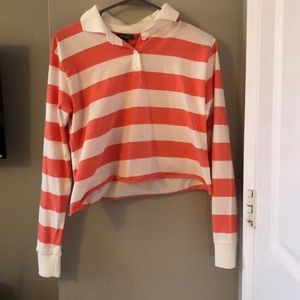 cropped long sleeve striped shirt